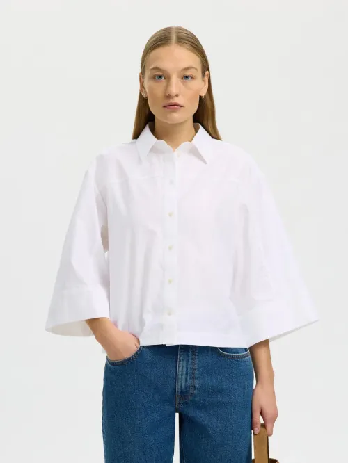Ester Oversize 3/4 Shirt - Bright White 