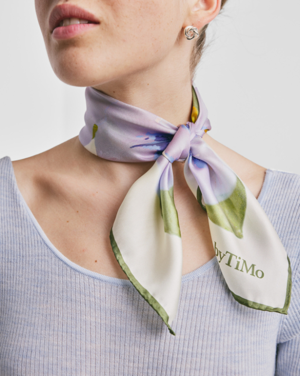 Silk Scarf Small - Celeste - Image 2