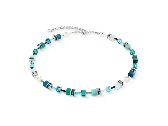 GEOCUBE Necklace Iconic Teal Silver