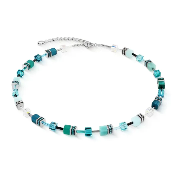 GEOCUBE Necklace Iconic Teal Silver