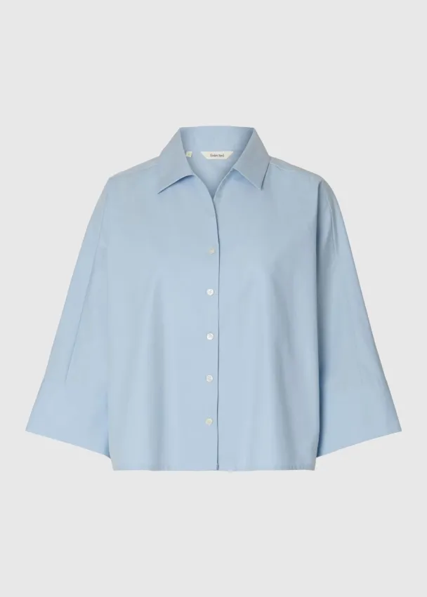 Ester Oversize 3/4 Shirt - Cashmere Blue  - Image 2