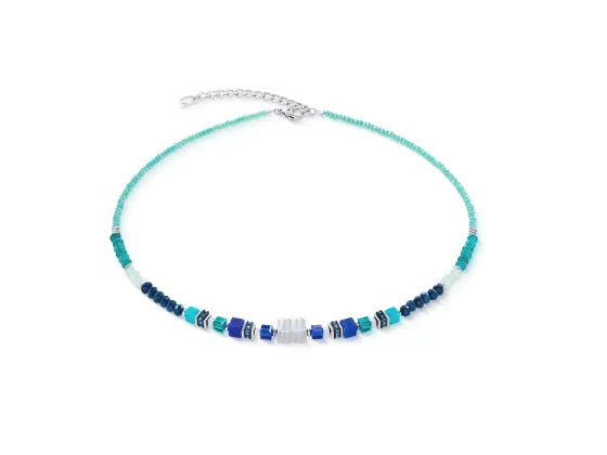 Necklace Wave Precious Flow Silver & Teal