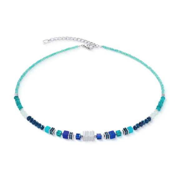 Necklace Wave Precious Flow Silver & Teal