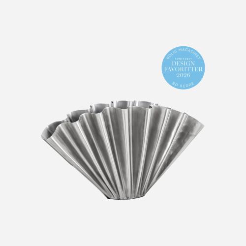 Vase, HDFlood - Brushed Silver Finish 