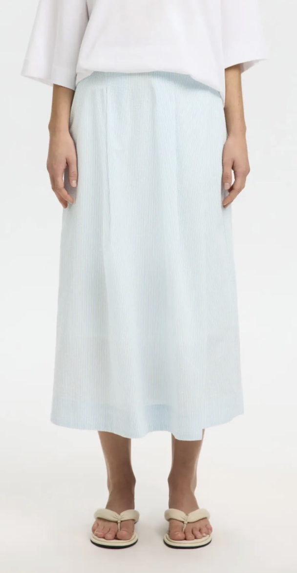 Hannah Midi Skirt - Cashmere Blue Stripe  - Image 1