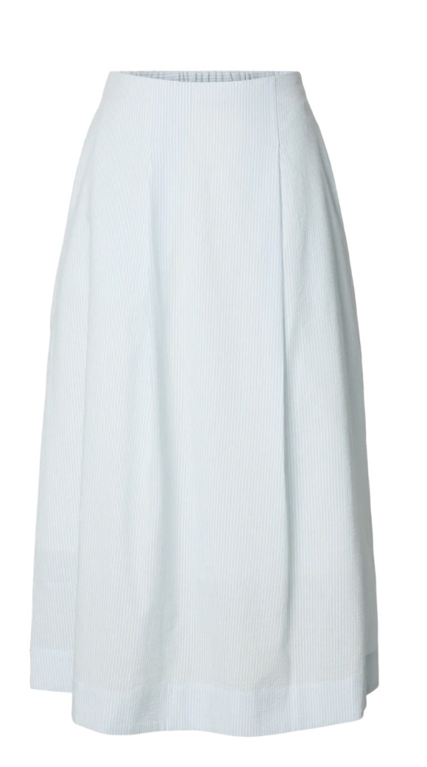 Hannah Midi Skirt - Cashmere Blue Stripe  - Image 2