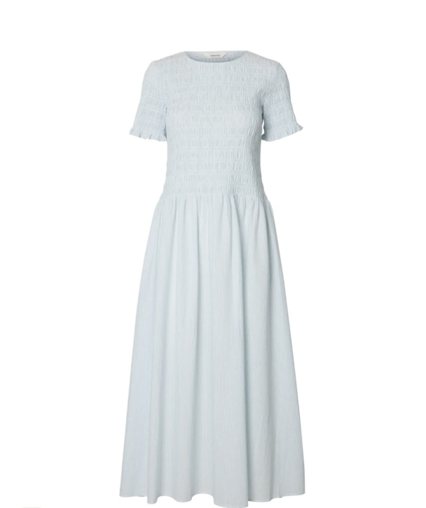 Hannah Regular Ankle Dress - Cashmere Blue Stripe  - Image 2
