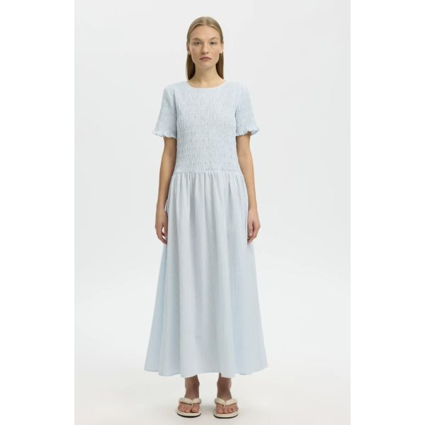 Hannah Regular Ankle Dress - Cashmere Blue Stripe 