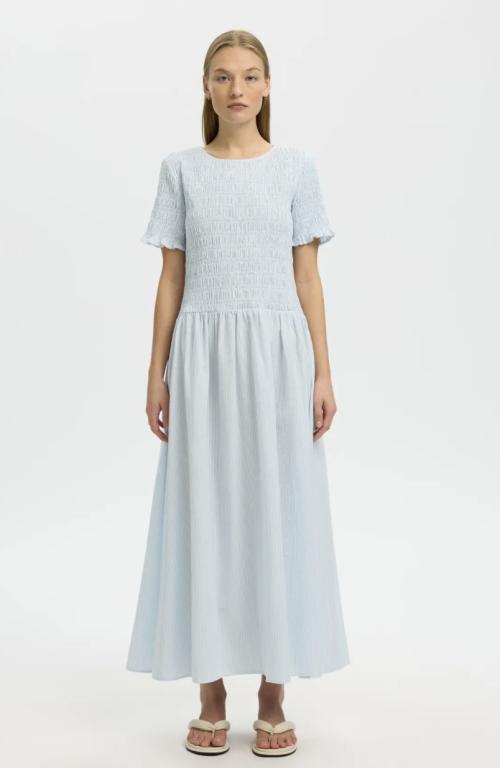 Hannah Regular Ankle Dress - Cashmere Blue Stripe 