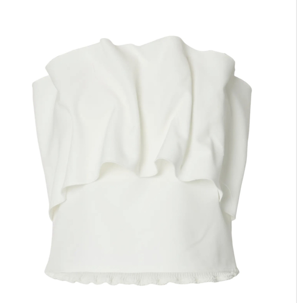 Vinelle Pleated Bandeau Top - Snow White - Image 3