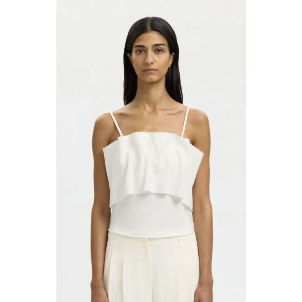Vinelle Pleated Bandeau Top - Snow White