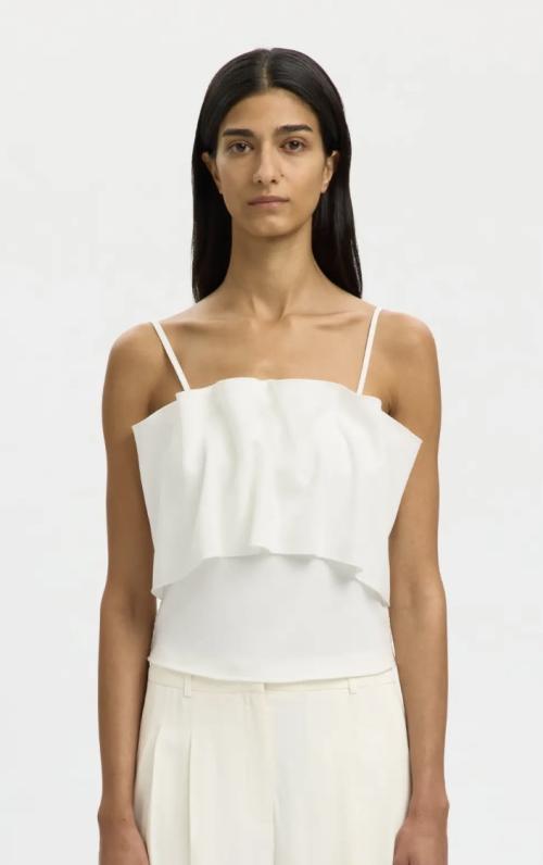 Vinelle Pleated Bandeau Top - Snow White