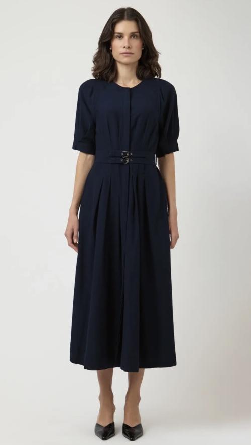 Maruma 2/4 Long Dress - Navy Blazer 
