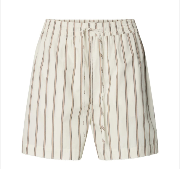 Gina Relaxed Crochet Edge Shorts - Etherea Stripe 