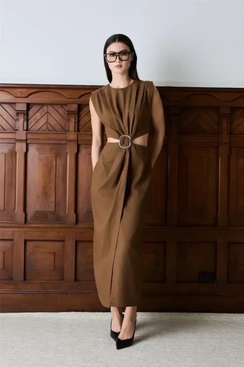 Riviera Dress - Chestnut Brown 