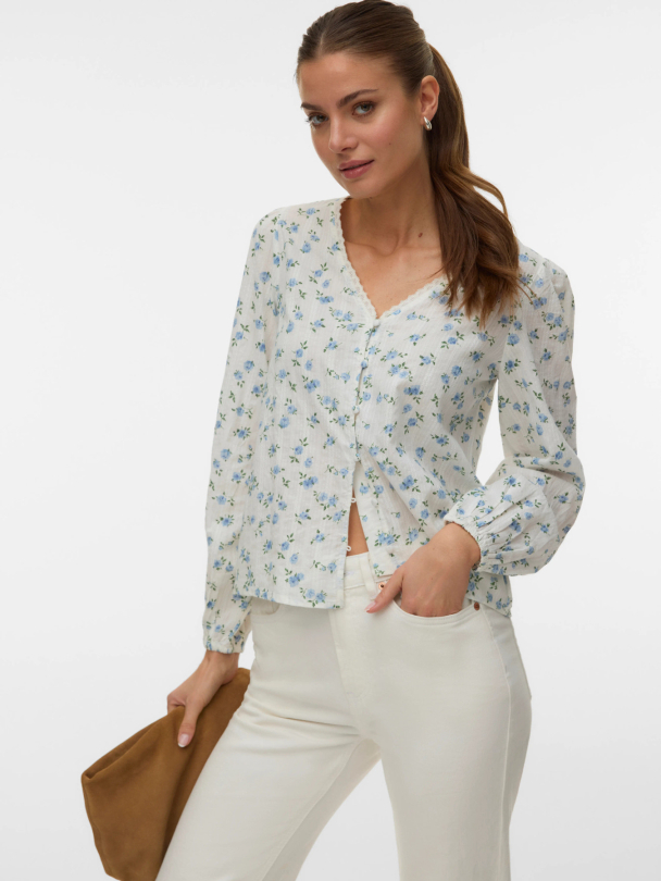 VMAYA SOFIA LS V-NECK TOP WVN - Image 5