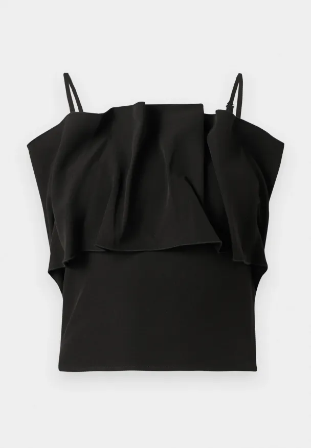 Vinelle Pleated Bandeau Top - Black  - Image 1