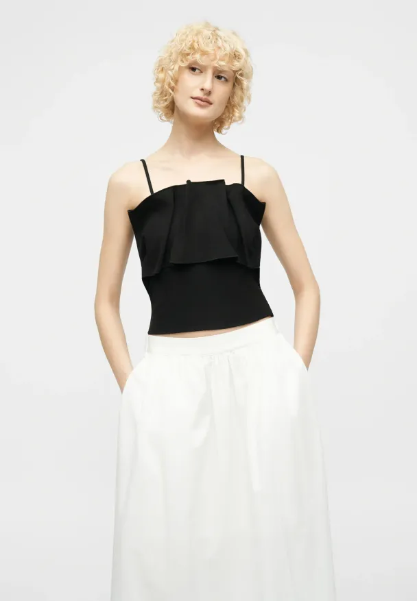 Vinelle Pleated Bandeau Top - Black  - Image 2
