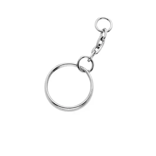 Nøkkelringer av metall 20mm med kjede 5stk