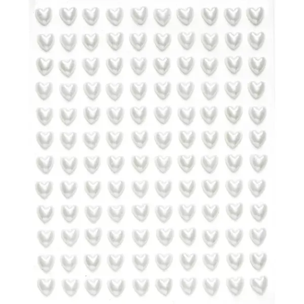 Pearl stickers hvit hjerter