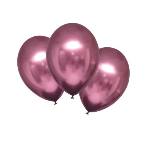 Ballong lateks 6-pakning Ø30 cm – krom- /metallicfarget mauve