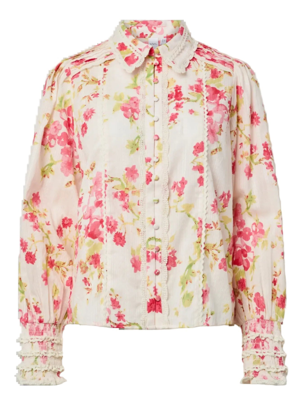 Somelli Shirt - Birch/Red Flower  - Image 1