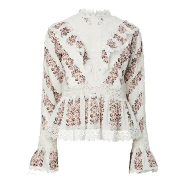 Petrea Top - Star White/Insert Print 