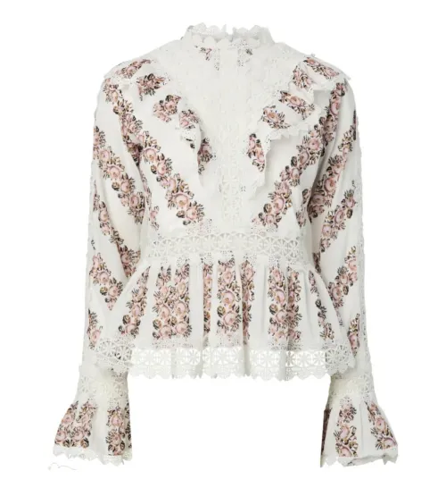 Petrea Top - Star White/Insert Print 