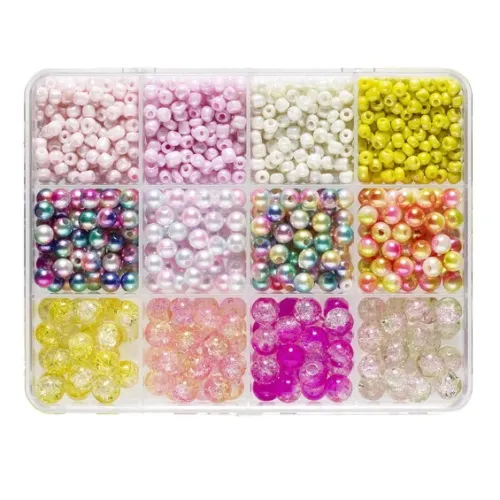 Perlesett Miks av glass og plast