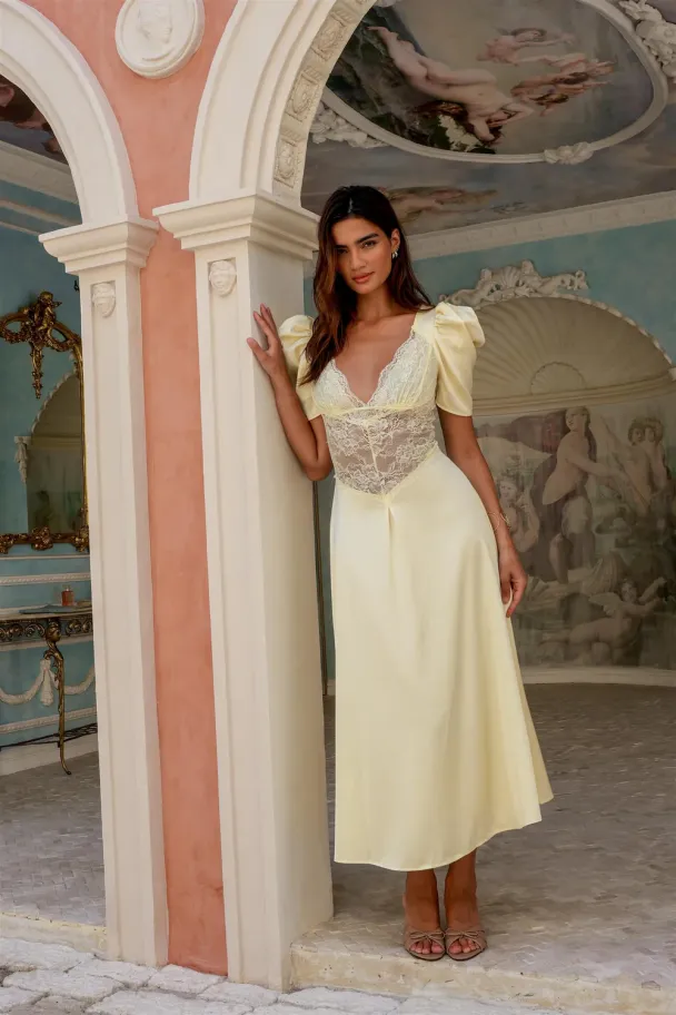 Francis Lace Midi Dress - Lemonade  - Image 4