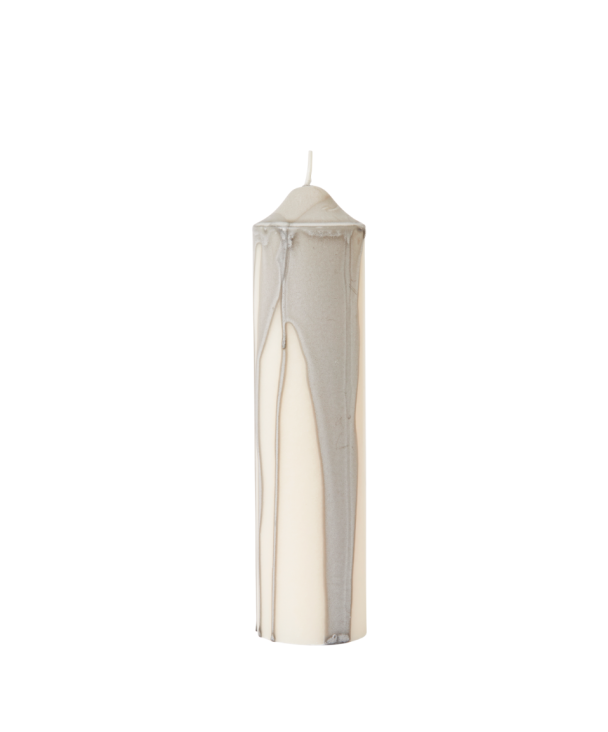 Drypp Pillar Candle Small - Varm Grå - Image 1