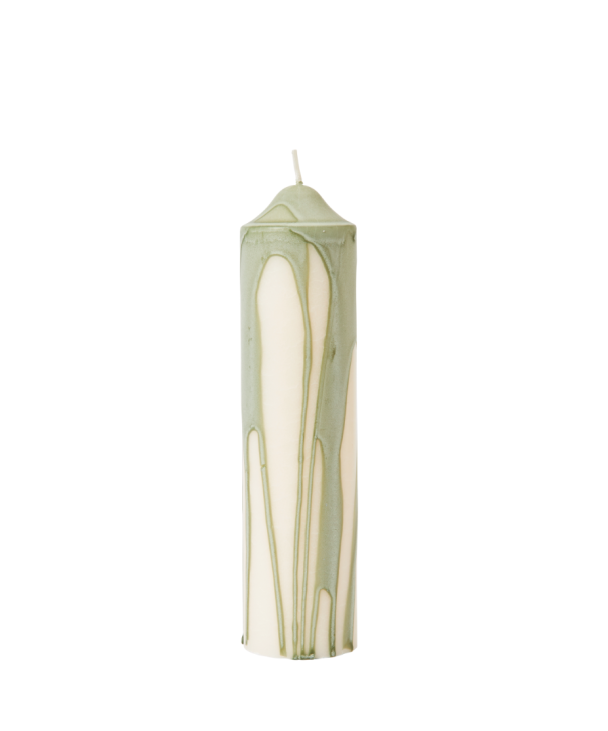 Dryp Pillar Candle Small - Te grønn  - Image 1