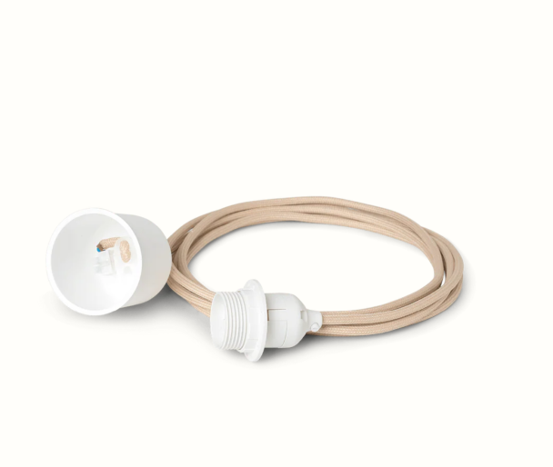 2 meter Lampeledning til taklampe i stoff