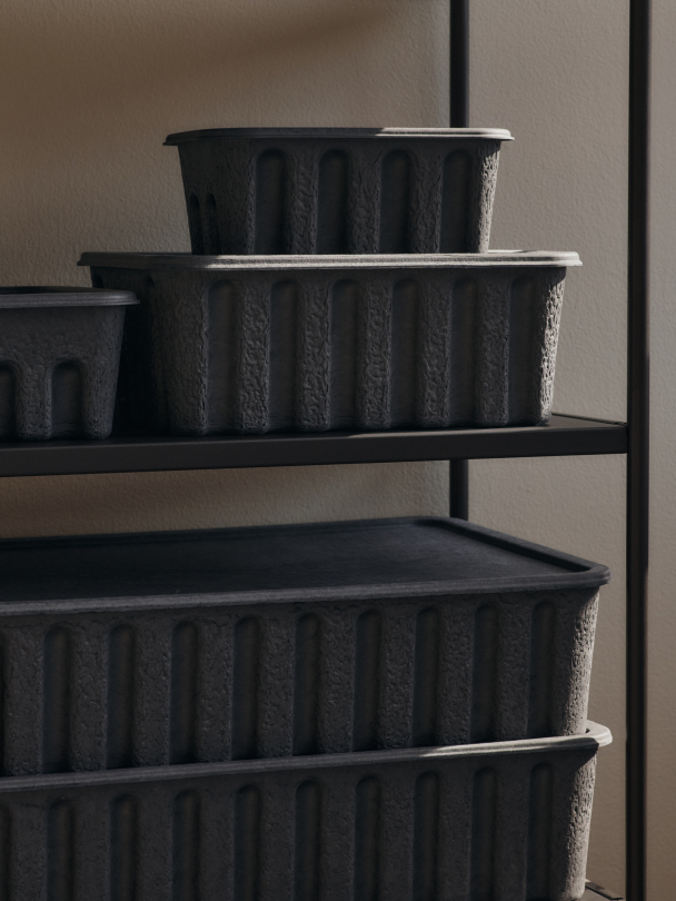 2 stk Paper Pulp Box Large - Kullgrå - Image 2