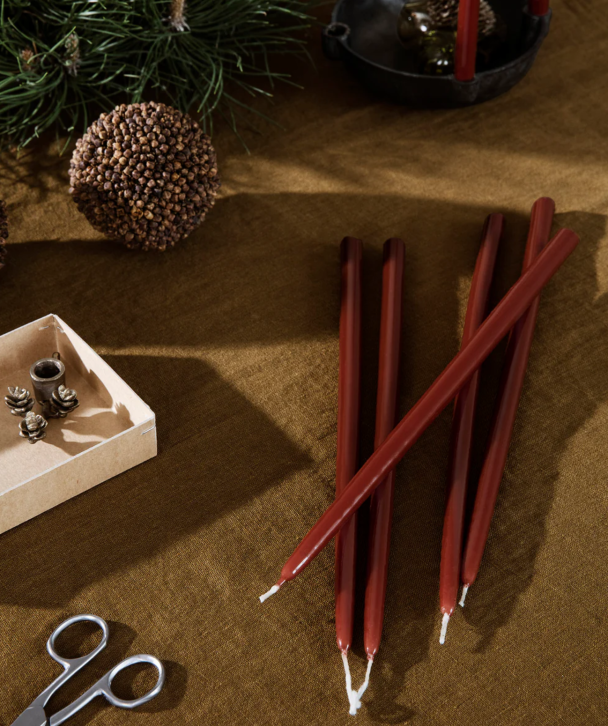 8 stk Smale Spike Kronelys - Rust  - Image 2