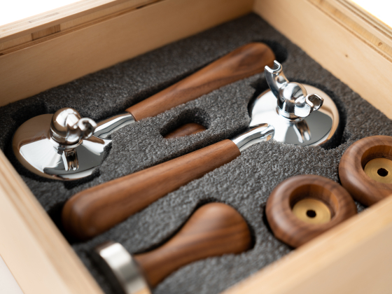 Tre knotter, hendler og filterholder til Alex Duetto