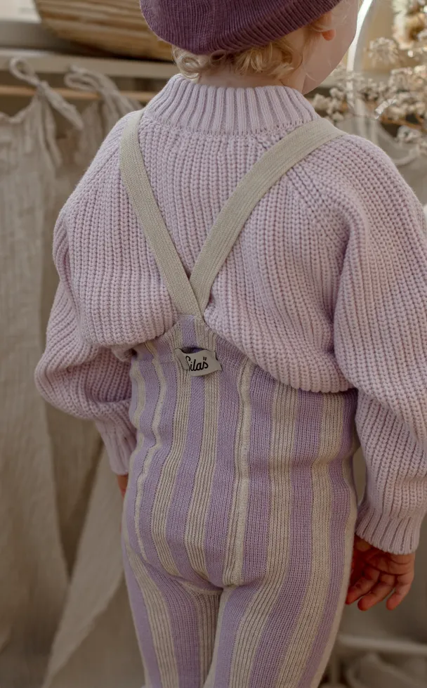 Footless Tights Special - Lavender X Cream Striped - Image 4