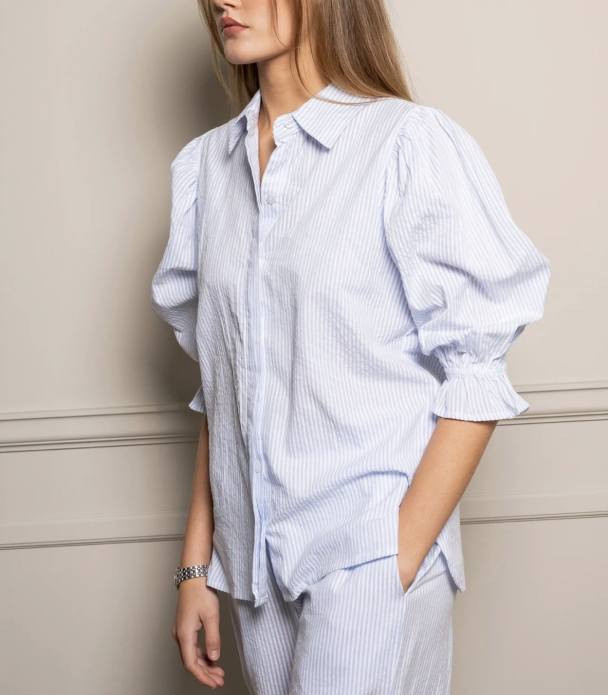 Amy Shirt - Blue Seersucker - Image 2