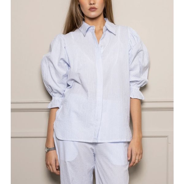 Amy Shirt - Blue Seersucker