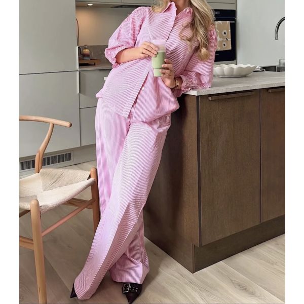 Sienna Pant - Pink Seersucker