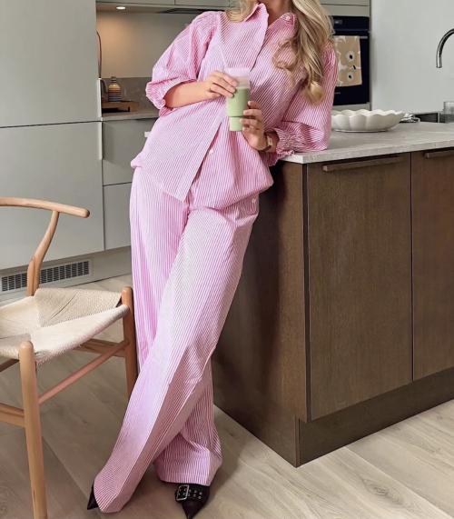 Sienna Pant - Pink Seersucker