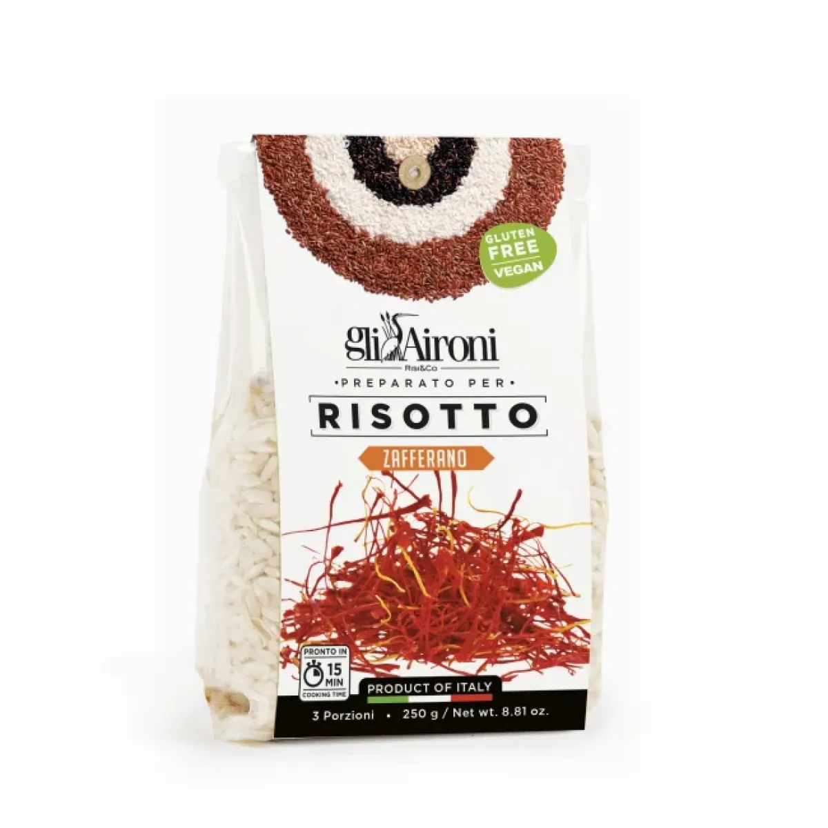 Risotto mix med safran 250g, Gli Aironi - Kokkejævel AS