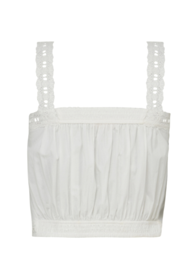 Poplin Strap Top - White  - Image 2