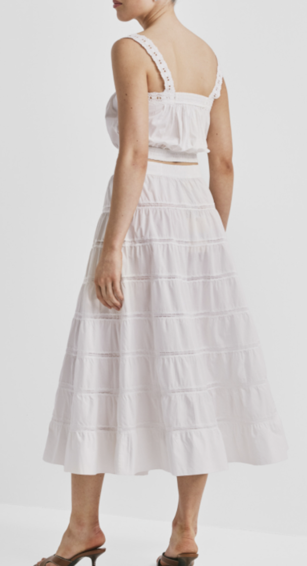 Poplin Strap Top - White  - Image 4