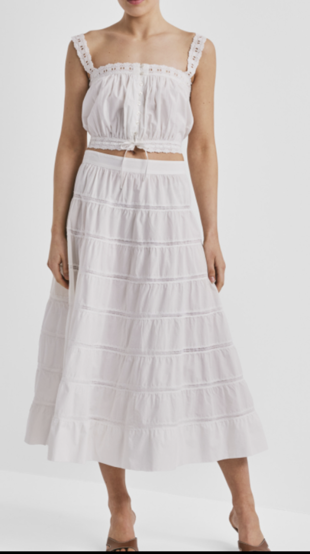 Poplin Strap Top - White  - Image 6