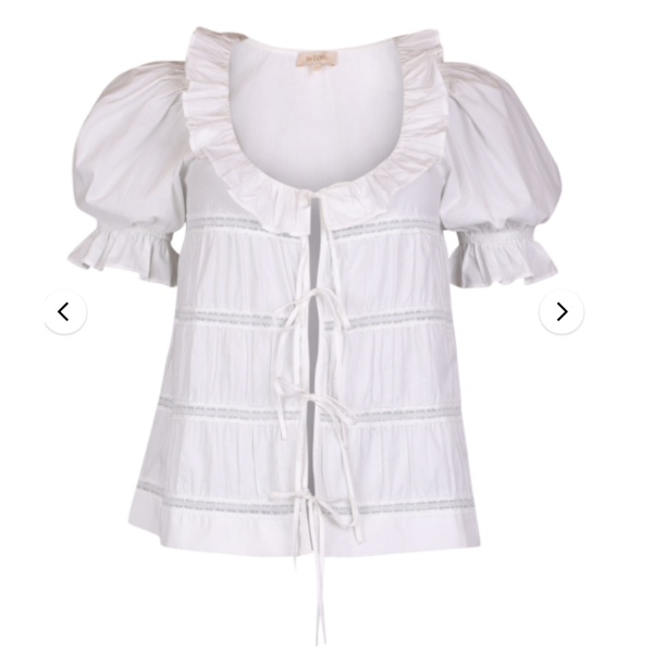 Poplin Bow Blouse - White 