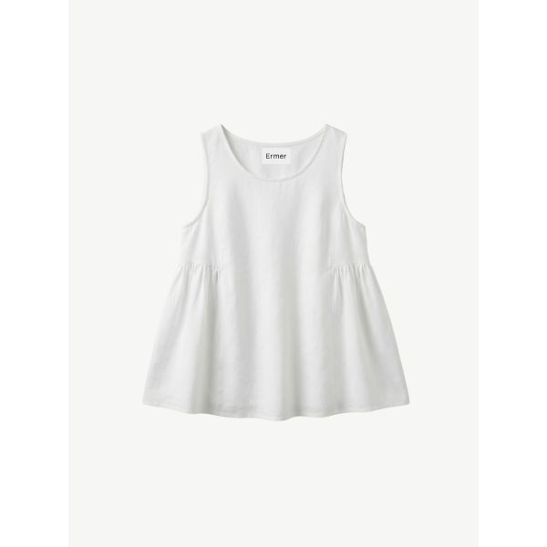 Biarritz Linen Top Off-White