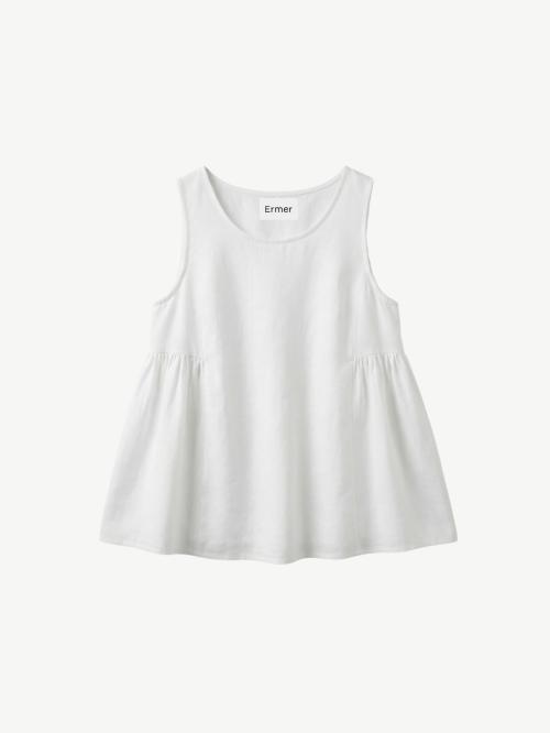 Biarritz Linen Top Off-White