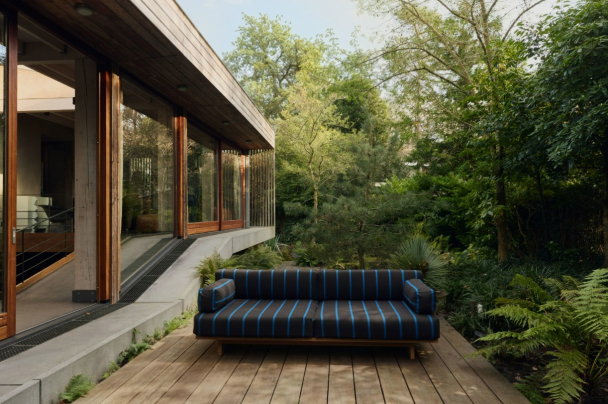 Utesofa Outdoor Teak brent himmel - Image 3