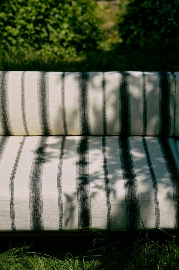 Utesofa Outdoor Teak krittstripe - Image 3